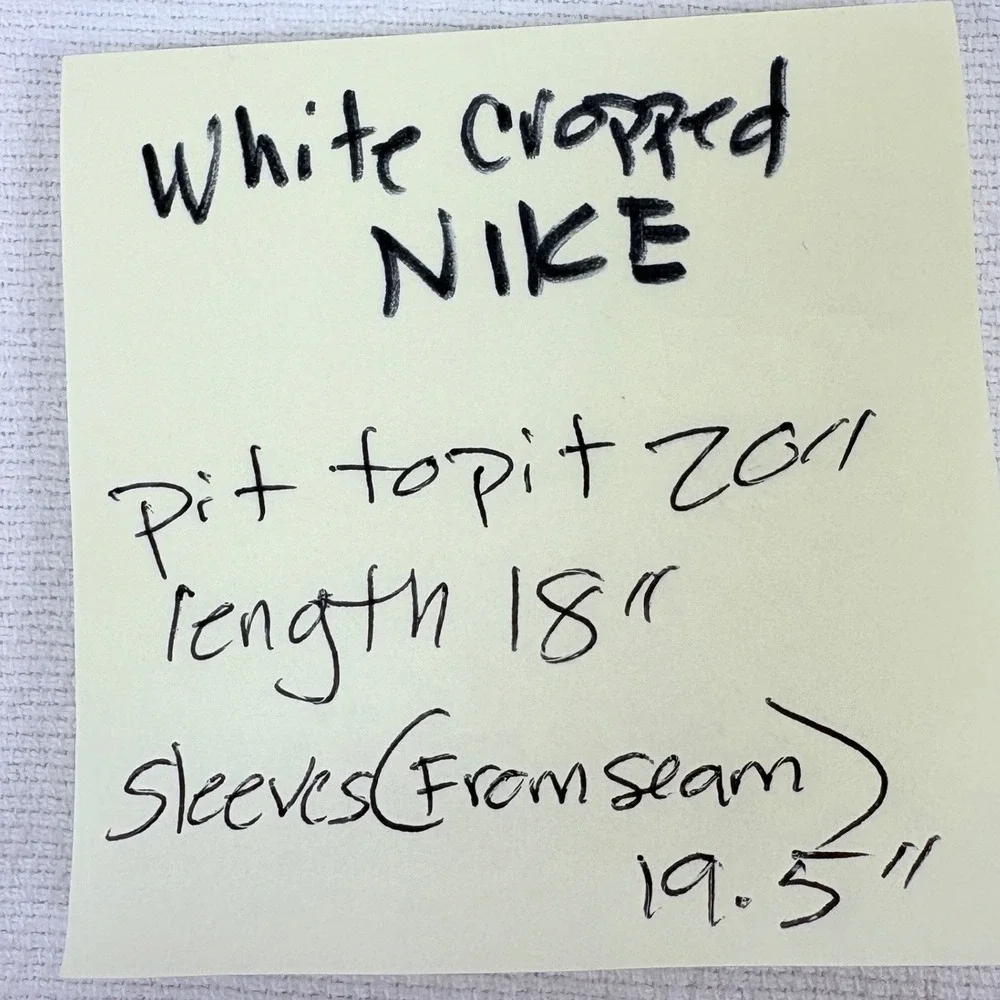 Nike Upside Down Logo  Oversized Cropped French Terry Hoodie White Black Large